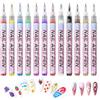 Kivinia 12 Colors Nail Art Pens Set, 0.5MM Penna 3D Professionale per Nail Art, Penne Smalto per Unghie a Asciugatura Rapida, Impermeabili e Durevoli Pennarelli Nail Art, DIY Nail Art Graffiti