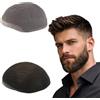 N.L.W. N.L.W 360 Parrucche di Pizzo Pieno Full Lace Parrucca Uomo per Afro Uomini Sistema di Sostituzione dei Capelli Protesi Capelli Uomo 8×10 Pollici Pelle Sottile 0.06cm Spessore Parrucche (#2 dark brown)