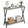 Garvee Console mobili, ingresso ingresso tavolo consolle, uso in ingresso e soggiorno per posizionare decorazioni e oggetti quotidiani, struttura robusta, 85 × 30 × 81 cm, grigio