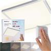 BestLuz Lampada da soffitto quadrata a LED, 42 cm, 24 W, 2800 lm, a tre livelli, dimmerabile, pannello da soffitto, bianco neutro, 4000 K, con effetto retroilluminazione, bagno, camera da letto,
