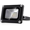 NIKEEYEN Faretto LED da Esterno 10W Impermeabile IP65 12V Luce di sicurezza 1000LM 3000K Luce calda Faro LED da Esterno per Giardino, Cortile,Garage,Magazzino,Parcheggio Illuminazione