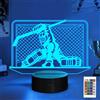 YuanDian Luce notturna a LED 3D per portiere di hockey, 16 colori, alimentata tramite USB e controllo touch a batteria, con telecomando, regalo per ragazzi e uomini