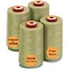 New brothread - 28 Opzioni - 4 Grandi Bobina di 5000M per tutti gli usi Filo da Cucito in Poliestere 40S/2 (Tex27) per Cucito, Quilting, Patchwork, Serger e Overlock - Kiwi
