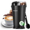 Aigostar Macinacaffè Elettrico, Macina Caffe' Elettrico con Lame in Acciaio Inossidabile, Macina Spezie con Spazzola Pulita, per chicchi di caffè, Semi e spezie, Capacità 60g, 200W, Nero