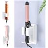 WAYASI Supporto Phon Piastra, Supporto da Parete Senza Foro per Piastre Porta Asciugacapelli, Porta Phon e Piastra, Adatto per Asciugacapelli, Piastre e Arricciacapelli (Bianco, 1PC)