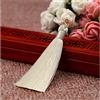 SHTGOI 10 pezzi da 8 cm con nappe a forma di frange con cordoncino in seta ghiacciata, passanti per segnalibri, nappe per gioielli, souvenir, abbigliamento fai da te, accessori per compleanno, avorio