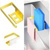 XILIMOR Porta Spugne Lavello Cucina, Portaspugne per Lavello Cucina Autoadesivo, 2 in 1 Porta Spugnette Lavandino Cucina da appendere, Acciaio Inox Porta Stracci Cucina, Oro