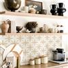 Alwayspon - Adesivo per piastrelle, 25 pezzi x 15 cm / 6 pollici Beige Bianco autoadesivo per piastrelle da bagno Cucina, paraschizzi, adesivo per piastrelle in vinile da staccare e incollare per