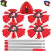 Sgizoku Mocio in microfibra adatto per Viledar Turbo Spin/Smart/EasyWring&Clean 2 in 1 secchio serbatoio, 4 ricariche rosse + 1 base rotante + 1 manico lungo per scopa 148 cm
