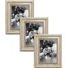 CABBEL Cornice portafoto 15x21 cm argento - Set da 3 - Cornice barocca in stile antico con vetro acrilico infrangibile - per foto, poster, certificati - elegante e decorativa