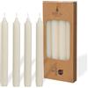 COMFORDER Set di 4 candele da tavola in tinta unita + a coste, 20 cm, durata 7 ore (crema)