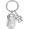 Depesche 11800-003 Portachiavi in Argento con Lettera B e Angelo Custode, in Lega di Zinco, Incluso Astuccio in Velluto colorato