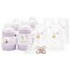 MAM Easy Start - Starter set autosterilizzante anti coliche, set biberon e succhietto, essenziali per neonati, rosa (i disegni possono variare)