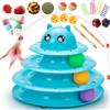 Vealind Pet Interactive Fun Roller Ginnico 3 Livello Torre di Tracce Cat Teaser Ball Toy