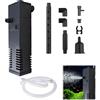 Vxiwscy Filtro interno per acquario con flusso regolabile - Filtro per acquario 3 in 1 e pompa dell'acqua per acquari fino a 40 l, silenzioso ed efficiente - Acquari d'acqua dolce, migliora la qualità