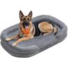Feandrea Cuccia per Cani di Taglia Extra Grande, 122 x 85 x 18 cm, Ortopedica, Rivestimento Impermeabile, Bordi Rialzati, Sfoderabile e Lavabile, Antiscivolo, Grigio Chiaro PGW284G01