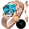 OLEVS Donna Orologio Regali Set con Bracciale Oro Rosa per Donna Minimalista Semplice Slim Sottile Casual Analog Quartz Orologi Da Polso Impermeabile Due Tono