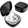 Gicctyble Custodia Protesi Dentale Multifunzione - Box Portatile PP Resistente 7,8×7,8×3,8 cm con Cestello Filtrante Rimovibile - Igiene Facile per Dentiera, Retainer, Bite e Apparecchi
