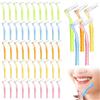 Gicctyble Scovolini Interdentali a Forma di L - Set da 50 in 5 Misure (0,6-1,5 mm) - Pulizia Profonda e Delicata - Manico Antiscivolo, Coperchio Igienico - Per Ortodonzia, Impianti, Gengive Sensibili