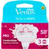 Gillette Venus Set di 3 ricariche per rasoio da donna, Pro ComfortGlide Profumo Sugarberry, Autentique, con 5 lame e cura idratante Olay contro la pelle secca dopo la rasatura del corpo e dei peli
