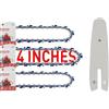FuGuiB 4 Pollici Catena Motosega Confezione Da 3 E 1 Barra Della Motosega,1/4LP 1,1 mm 28 maglie 10 cm Catene Per Motosega,Catena Di Ricambio Per Minisega, Compatibile con Stihl GTA 26 36700000028