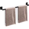 DOCOJUCL Barra portasciugamani da bagno, 61 cm, per bagno da parete, resistente, organizer per asciugamani da bagno, decorazione moderna per la casa, accessori per il bagno, nero opaco