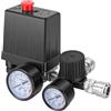 Yosoo Health Gear 220V Pressostato Compressore Aria, 4 Fori Valvola di Controllo di compressore con valvola di sicurezza e manometro, Risposta Rapida, precise regolazione per officina o fabbrica