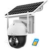 NIVIAN Telecamera di sicurezza a 360º 4G(SIM) Pannello solare 7W-2K-Rilevamento del movimento e persone- Adatta per uso esterno -Visione notturna+Led-Audio bidirezionale-APP EseeCloud