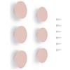 Poliplast - Set da 6 Pomelli, Design a cerchio per Armadio e Cassetti e cameretta bambini, Articolo 1879P, Verniciato a mano, Colore Rosa Salmone