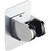 KEABATH Staffa adesiva per soffione doccia, supporto cromato per doccia a mano, senza foratura, supporto autoadesivo, staffa regolabile da parete per bidet da bagno
