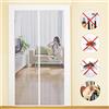 MYCARBON Zanzariera Porta Finestra Magnetica Traspirante Tenda Anti Mosche per Esterno Rete Zanzariere a Calamita(80x200, Bianco)
