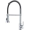 MOGFCT Rubinetto da cucina con molla a spirale, Miscelatore da cucina doccetta estraibile, Acqua fredda e calda girevole a 360° (cromo)