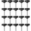 QUARKZMAN 20pz Manopole a T con Viti a Testa Alare M6x30mm Manopole a T Plastica Filettatura Maschio standard Maniglie Manopole Serraggio a mano Vite a testa Zigrinata, Nero
