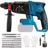 Ayolofei Martello Perforatore a Batteria per Batteria Makita 18V, 3 in 1 Senza Spazzole con 7 Punte per Trapano, Guanti, 3 Modalità di Funzionamento, Impugnatura Anti-vibrazione e Frizione di Sicurezza