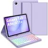 Bettdow Tastiera Custodia per Samsung Galaxy Tab A9+ 2023/A11+ 2025 11, Layout Italiano Tastiera Retroilluminata Staccabile e Cover per Tab A9 Plus/A11 Plus 11 SM-X210/X215/X216/X230/X236, Viola