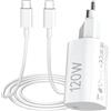 ACAGET 120W Caricabatterie Caricatore con 6A Cavo USB C 1M per Xiaomi 17 15 14 13 Ultra 15T per POCO F8 Pro Ultra F7 Pro Caricabatterie rapido Adattatore Charge per Turbo Cavo USB Type-C per Redmi Note 15 14
