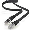 1aTTack.de Cavo di rete piatto Cat.7 Gigabit Ethernet Lan (RJ45), 10Gbit/s, compatibile con Cat.5 -Cat.5e - Cat.6 Nero / 1 pz 15 m