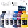 LCL 1500ML Ricarica di inchiostro DTF Premium per stampanti Epson Heat Transfer Film Compatibile con Epson L800 L1800 L805 R1390 4720 I3200 XP600 DX7 DX5 5113 1430 TX800 P400 (250ml x 6, CMYK 2Wh)