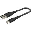 Belkin Boost Charge Cavo USB-C Intrecciato (Cavo da USB-C a USB-A, Cavo USB Type-C per Samsung Galaxy S23, S23+, S23 Ultra, Pixel, iPad Pro, Nintendo Switch e altri), 15 cm, Nero