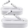 ANLINK 2 pezzi Cavo di prolunga di alimentazione, 10 m Cavo di prolunga DC 12 V 5,5 mm x 2,1 mm Compatibile con adattatore di alimentazione DC 12 V o caricabatterie da muro - Bianco