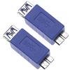 Keple 2 Pezzi Adattatore da USB 3.0 Femmina a Micro B Maschio USB A Maschio Micro B Connettore Changer Connettore a Breve Estensione Convertitore per Computer, Laptop, Dischi Rigidi Esterni (2 Pack)