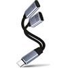 HAUXGOGO Adattatore USB-C 2 in 1, Ricarica Rapida Type-C PD 100W e Trasferimento Dati USB 2.0, OTG - Gray