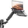 PUTORSEN Supporto da parete per computer portatile 2 in 1, braccio con molla a gas per notebook da 10-17 pollici e schermo da 17 a 40 pollici, movimento completo, supporta 1-12 kg (nero)