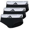 Adidas Slip da Uomo, Confezione da 3 Lettere (3 Pezzi) - Active Flex Cotton Biancheria Intima, Black_4AM001, S, Black_4am001, S
