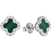 Evensee Orecchini Quadrifoglio Trifoglio Malachite Verde Argento 925