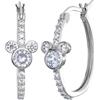 Disney Gioielli Disney Minnie per Donne e Ragazze, Orecchini a Cerchio in Argento Sterling con Zirconi di Mickey