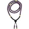 Samsara Mala Tibetano - Collana Pietre Naturali, Collana Tibetana, con 108 Grani - con Rosario Tibetano Religioso - Design Elegante e Artigianale - AMETISTA E ONICE