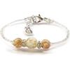 Sospiri Venezia - Bracciale da Donna con 3 Perle di Vetro Murano, Braccialetto Originale, Gioiello Ideale per Regalo, Made in Italy con Certificato (bianco)