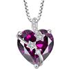 starchenie Collane Donna Argento Sterlina 925 Cuore e delle stelle Ametista Zirconi Collane Ciondolo Gioielli Regalo