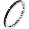 Bestyle Argento 925 Anello Donna con Zirconi Cubici, Incassato Tutto Intorno, Taglia IT 07-27, Anniversario di Matrimonio Regalo Compleanno